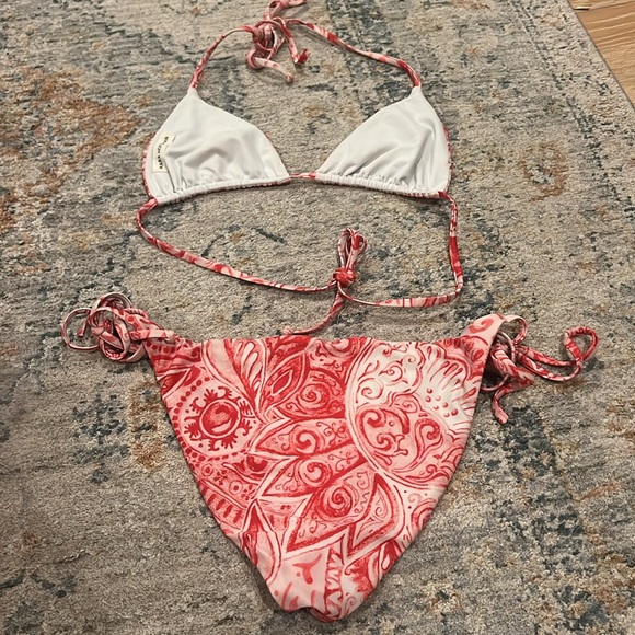 EUC Mara Hoffman Rae Bikini Top M + Lei Bikini Bottom L - Picture 5 of 7